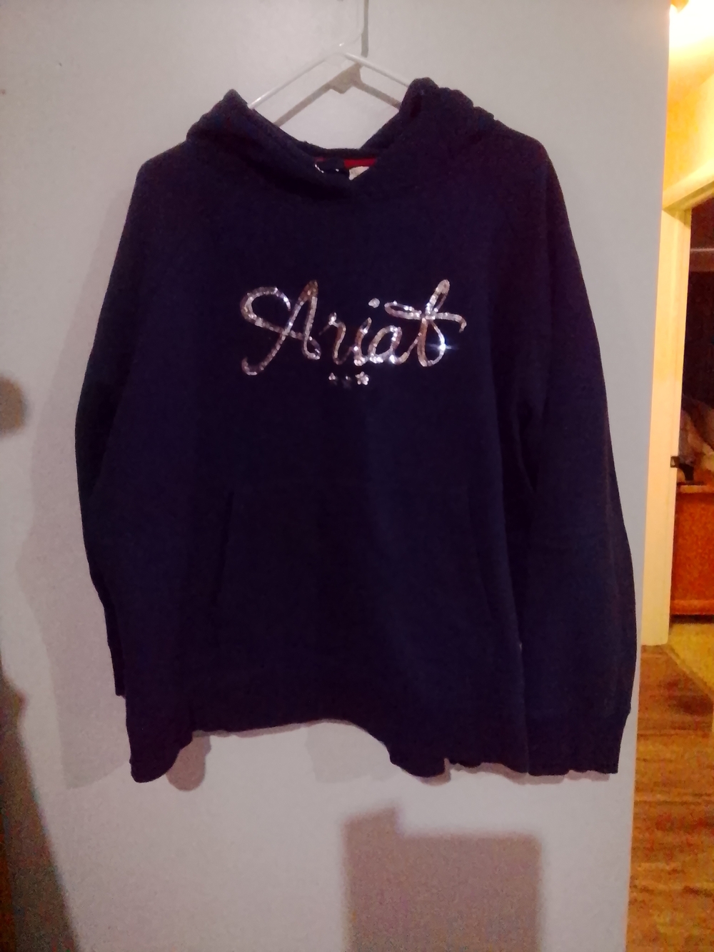 Ariat Navy Pullover Hoodie with Sequin Script